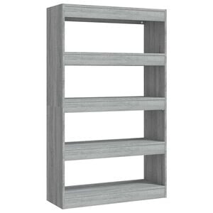vidaXL Boekenkast/kamerscherm 80x30x135 cm bewerkt hout grijs sonoma