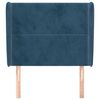 vidaXL Hoofdbord met randen 83x23x118/128 cm fluweel donkerblauw