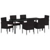 vidaXL Tuin eettafelset 7 st Zwart poly rattan