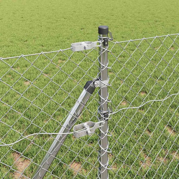 vidaXL Afrasteringspaal Zilver 10 x 0,6 m (40 x 40 mm gaas) Staal