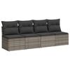 vidaXL 10-delige Loungeset met kussens poly rattan grijs