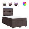 vidaXL Boxspring met matras stof donkerbruin 120x200 cm
