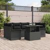 vidaXL Tuin Sofa Set met kussen met opslag 7 pcs Zwart Poly Rattan