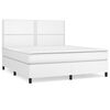 vidaXL Boxspring met matras kunstleer wit 180x200 cm