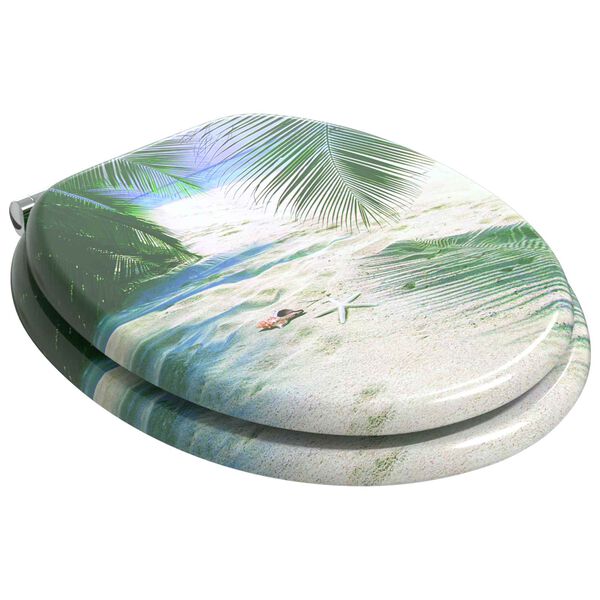 vidaXL Zachte sluit toiletbril Groen 44 x 38 cm MDF-plaat