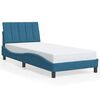 vidaXL Bedframe met LED zonder matras "Hanko" fluweel blauw 90x200 cm