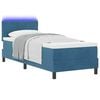 vidaXL LED Box Spring Bed met matras Donkerblauw 80 x 200 cm Fluweel