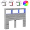 vidaXL Hoofdbordkast met LED-verlichting 120x17x102 cm grijs sonoma