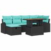 vidaXL Tuin Sofa Set 7 st Zwart poly rattan