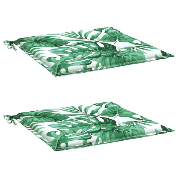vidaXL Stoelkussens 2 st bladpatroon 40x40x4 cm stof