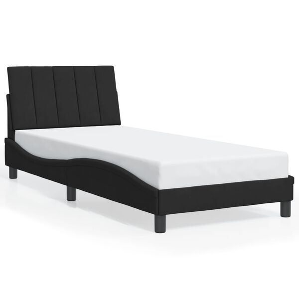 vidaXL Bedframe zonder matras "Hanko" fluweel zwart 90x200 cm