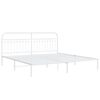 vidaXL Bedframe met hoofdbord metaal wit 193x203 cm