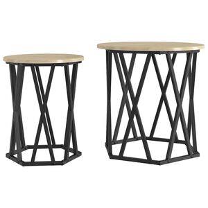 vidaXL Salontafel 2 st Sonoma Eiken 50 x 50 x 50 cm