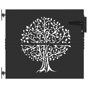 vidaXL Tuinpoort 85 x 100 cm Poedergecoat staal Zwart Vergrendelbaar