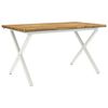 vidaXL Live Edge Eettafel 140 x 70 x 75 cm Massief Acaciahout Wit
