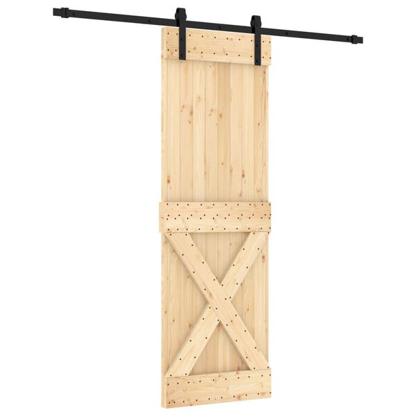 vidaXL Schuifdeur met beslag 70x210 cm massief grenenhout