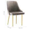 vidaXL Eetkamerstoelen 6 st fluweel lichtgrijs
