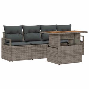 vidaXL Tuin Sofa Set met kussen 5 pcs Grijs