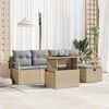 vidaXL Tuin Sofa Set 6 pcs Beige poly rattan