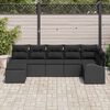 vidaXL Tuin Sofa Set met kussen 7 pcs Zwart Poly riet
