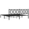 vidaXL Bedframe met hoofdbord metaal zwart 193x203 cm