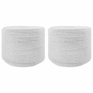 vidaXL Katoen Touw 2 st 2 mm 100 m Wit 100% Katoen