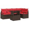 vidaXL Tuin Sofa Set 6 st Bruin Poly riet