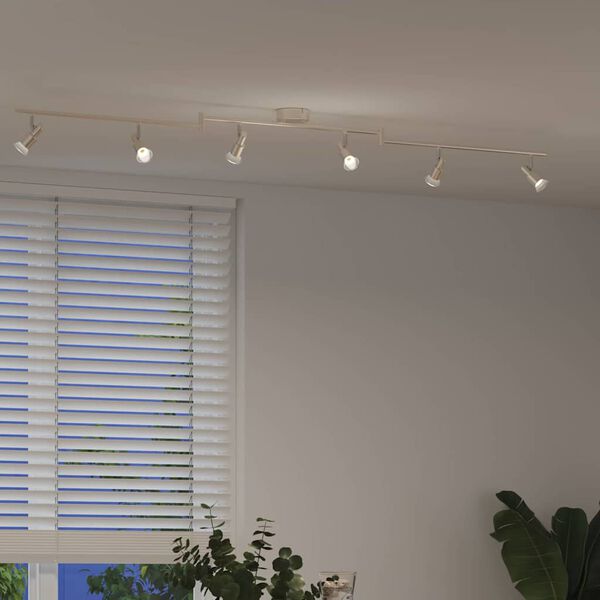 vidaXL Plafondspot met schijnwerpers Nikkel 176,5 x 9,5 x 14 cm Staal