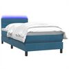 vidaXL Boxspring met matras en LED fluweel donkerblauw 80x220 cm