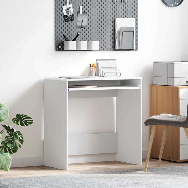 vidaXL Bureau met lade met opslag Wit 77.5 x 43 x 79 cm Bewerkt hout