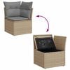 vidaXL 10-delige Loungeset met kussens poly rattan acacia beige
