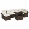 vidaXL Tuin Sofa Set 8 st Bruin Poly riet