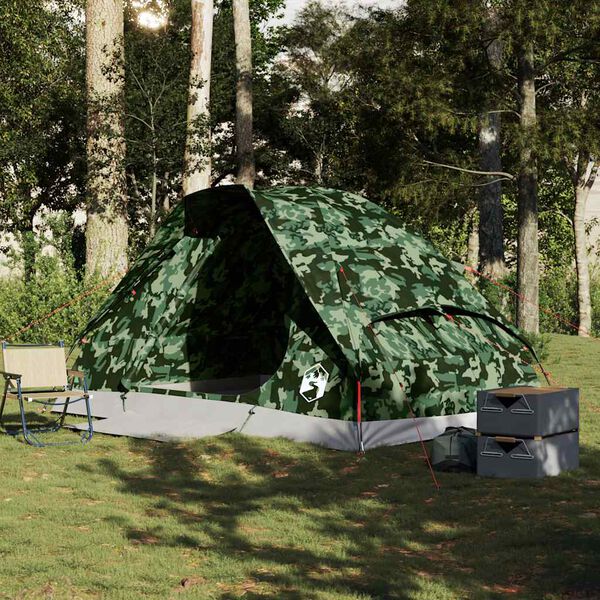 vidaXL Koepeltent 4-persoons waterdicht camouflage