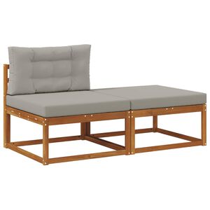 vidaXL Sectie Sofa Eenheden met kussen 2 Stuk Naturel