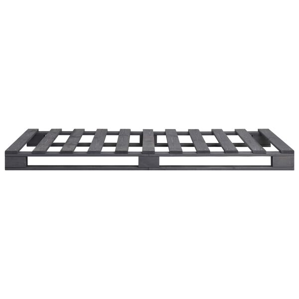 vidaXL Bedframe pallet massief grenenhout grijs 100x200 cm