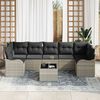 vidaXL Tuin Sofa Set met kussen 8 pcs Licht Grijs en Donker Grijs
