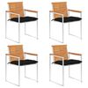 vidaXL Tuinstoelen 4 st met kussens massief acaciahout