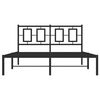vidaXL Bedframe met hoofdbord metaal zwart 140x190 cm