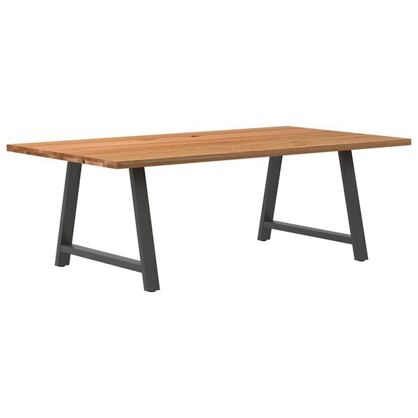 vidaXL Eettafel rechthoekig 220x120x74 cm massief eikenhout lichtbruin