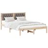 vidaXL Bedframe met hoofdeinde Taupe 140 x 200 cm Massief grenenhout