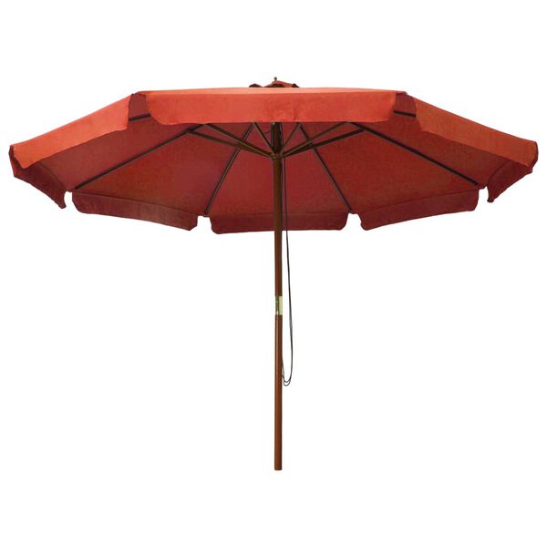 vidaXL Parasol met houten paal 330 cm terracottakleurig