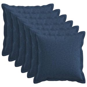 vidaXL Kussensloop 6 pcs HOUTEN Blauw 45 x 45 cm Faux Linnen