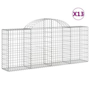 vidaXL Schanskorven 13 st gewelfd 200x30x80/100 cm ijzer