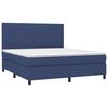 vidaXL Boxspring met matras en LED stof blauw 180x200 cm