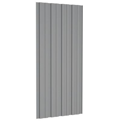 vidaXL Dakpanelen 12 st 100x45 cm gegalvaniseerd staal grijs