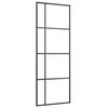vidaXL Schuifdeur met beslagset 76x205 cm ESG glas zwart