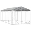 vidaXL Hondenkennel met dak 3x6x2,5 m gegalvaniseerd staal zilverkleur