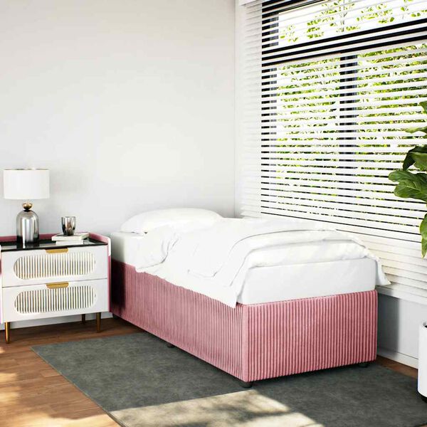 vidaXL Bedframe fluweel roze 100x200 cm