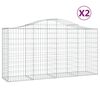 vidaXL Schanskorven 2 st gewelfd 200x50x100/120 cm ijzer