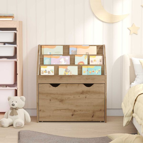 vidaXL Kinderen Boekenkast met lade Artisan Eiken 60 x 29,5 x 69 cm